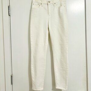 J. Crew 9" High-Rise Toothpick Jean in White